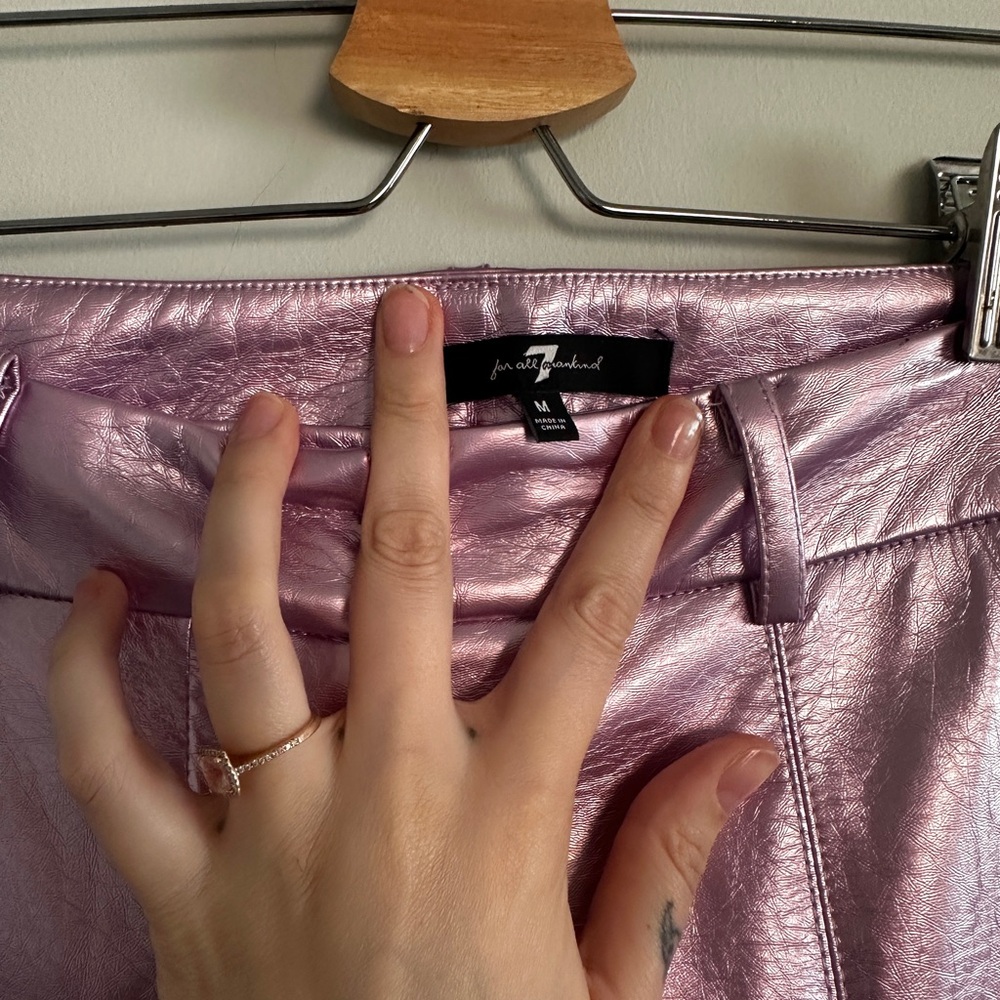 7 For All Mankind Metallic Pink/Purple Wide Leg Pants